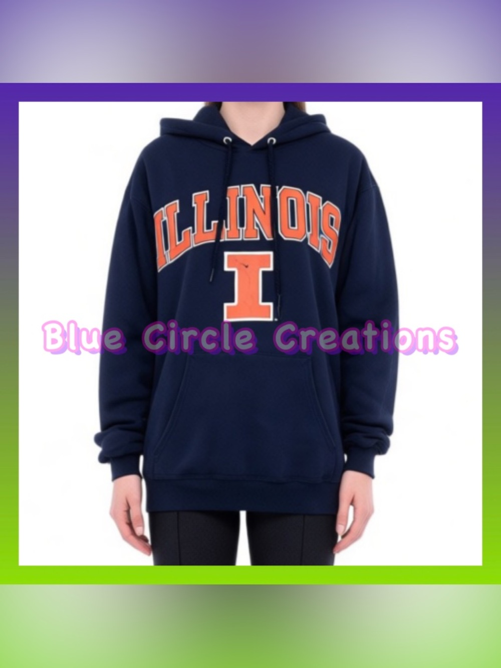 University of Illinois Fighting Illini Arch Logo Hoodie Navy 
Unisex Small